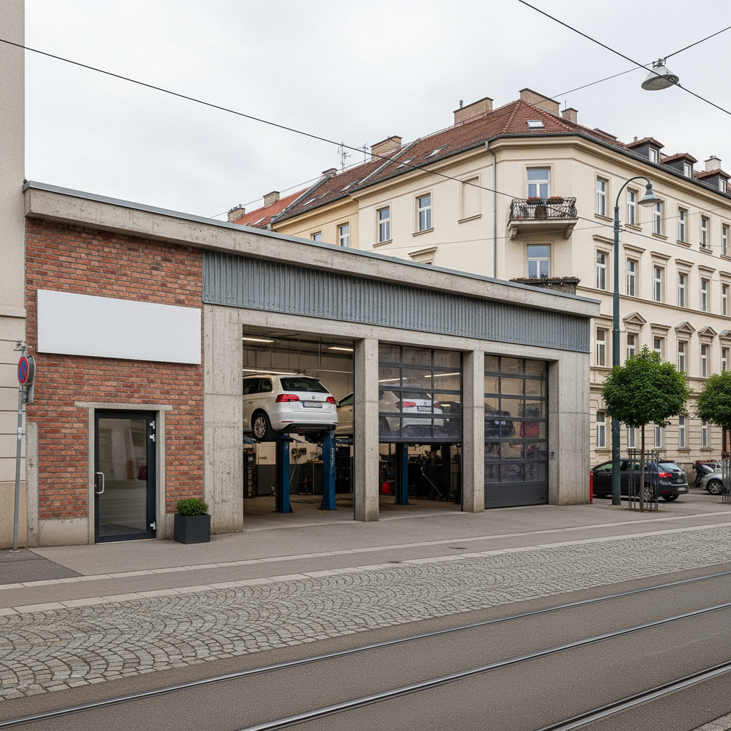 Eingang der Werkstatt in Graz